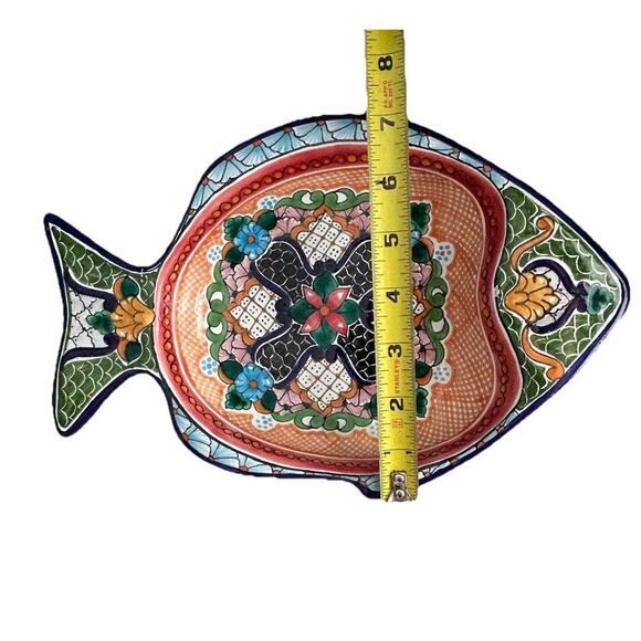 Hernandez Puebla Mexico Talavera Pottery Colorful Fish Dish Bowl Wall Decor - Picture 4 of 12